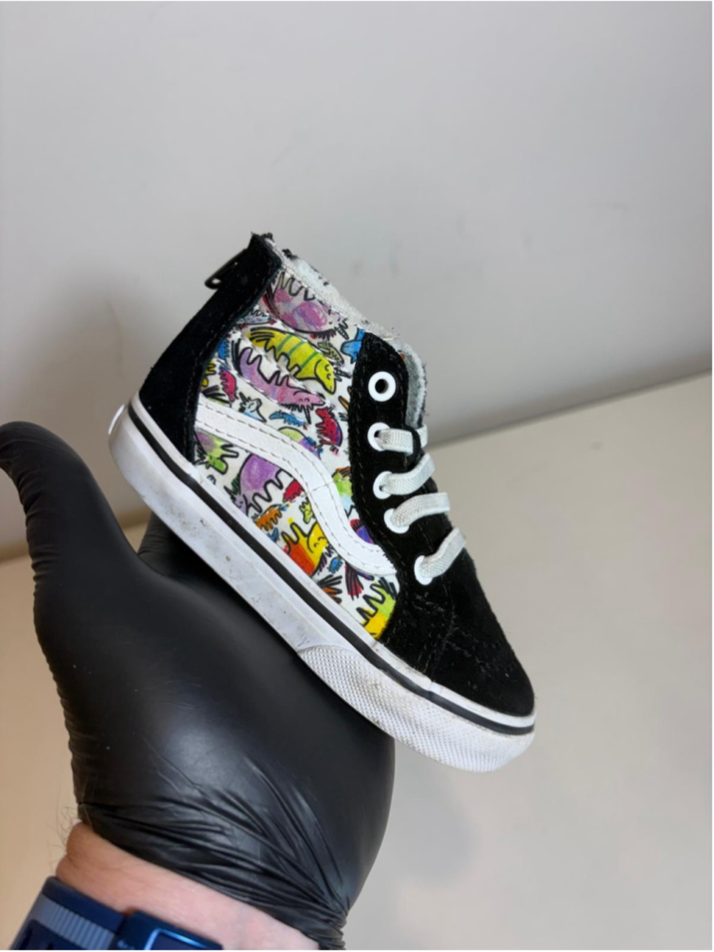 Vans x Dallas Clayton Sk8-Hi Zip Toddler Size 6 Black Multi Doodle #F